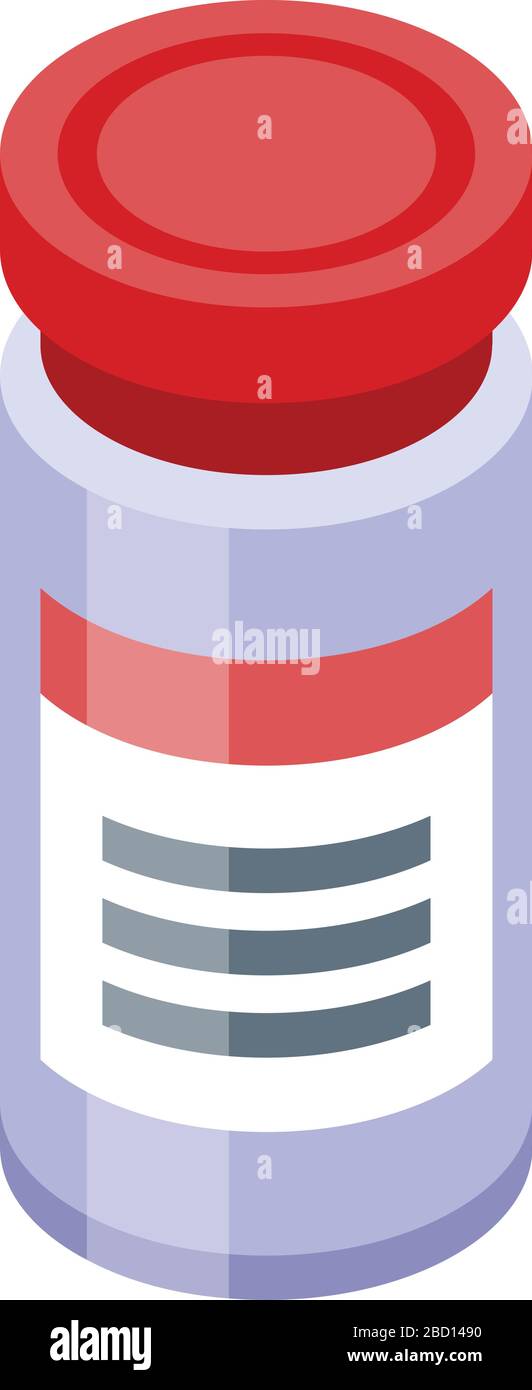 Pills jar icon, isometric style Stock Vector