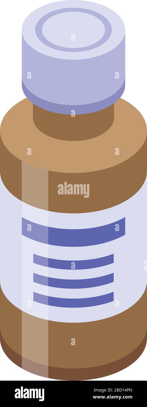 Cough syrup icon, isometric style Stock Vector
