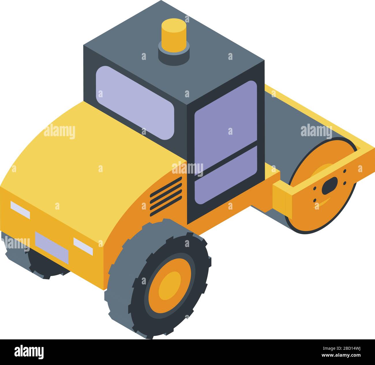 Vibratory roller icon, isometric style Stock Vector