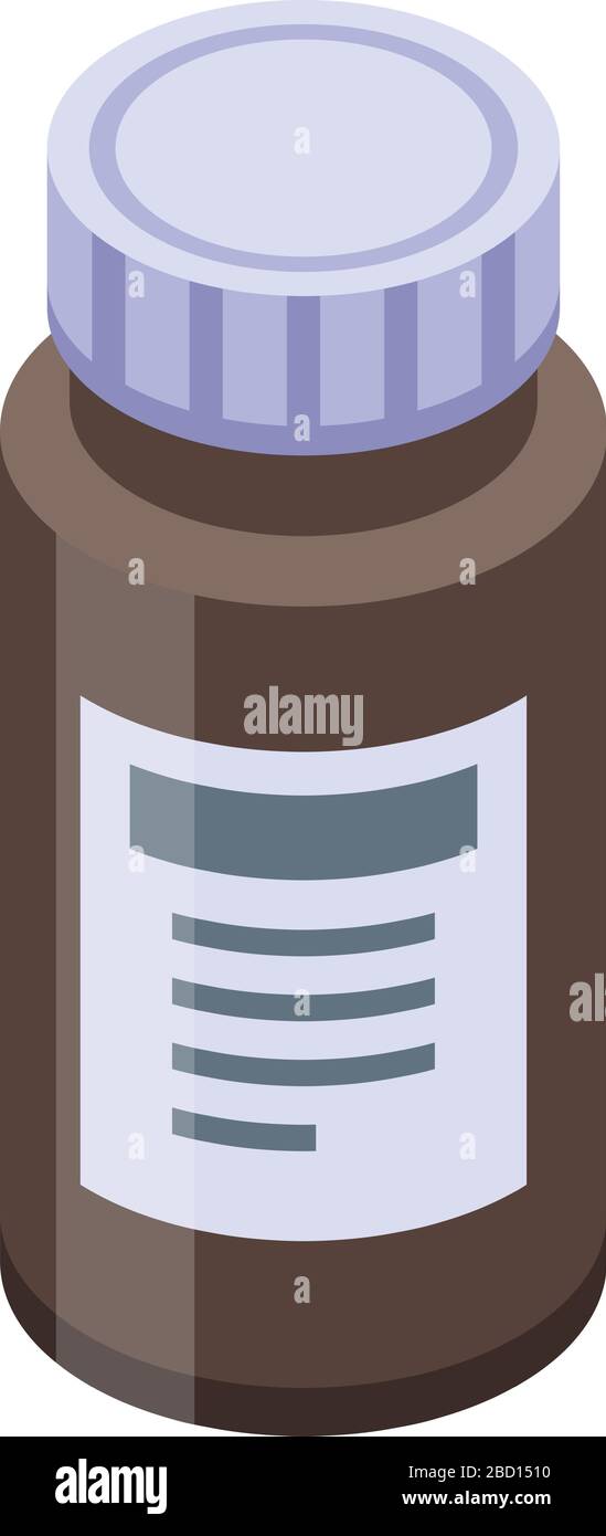 Syrup bottle icon, isometric style Stock Vector