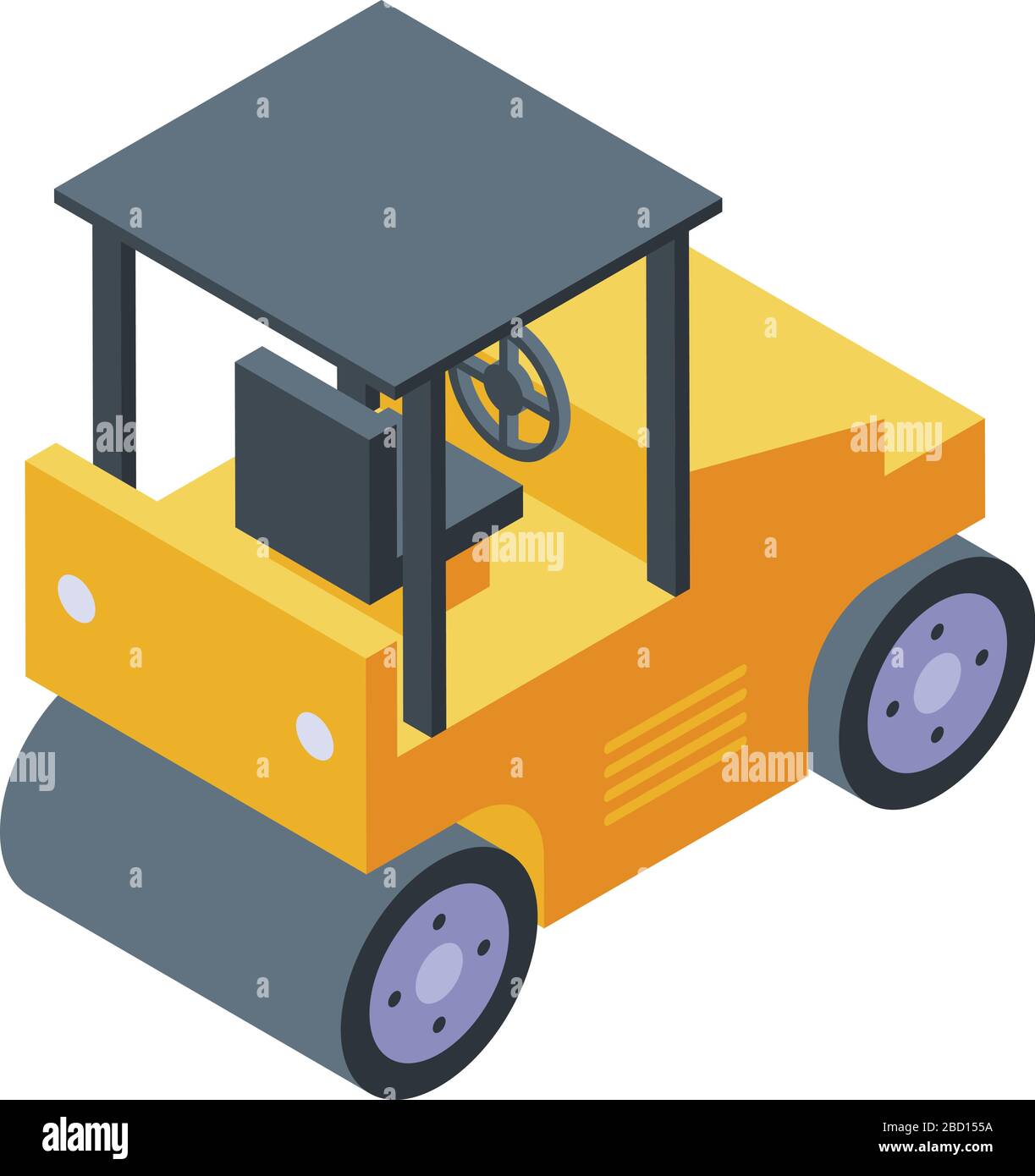 Asphalt roller icon, isometric style Stock Vector