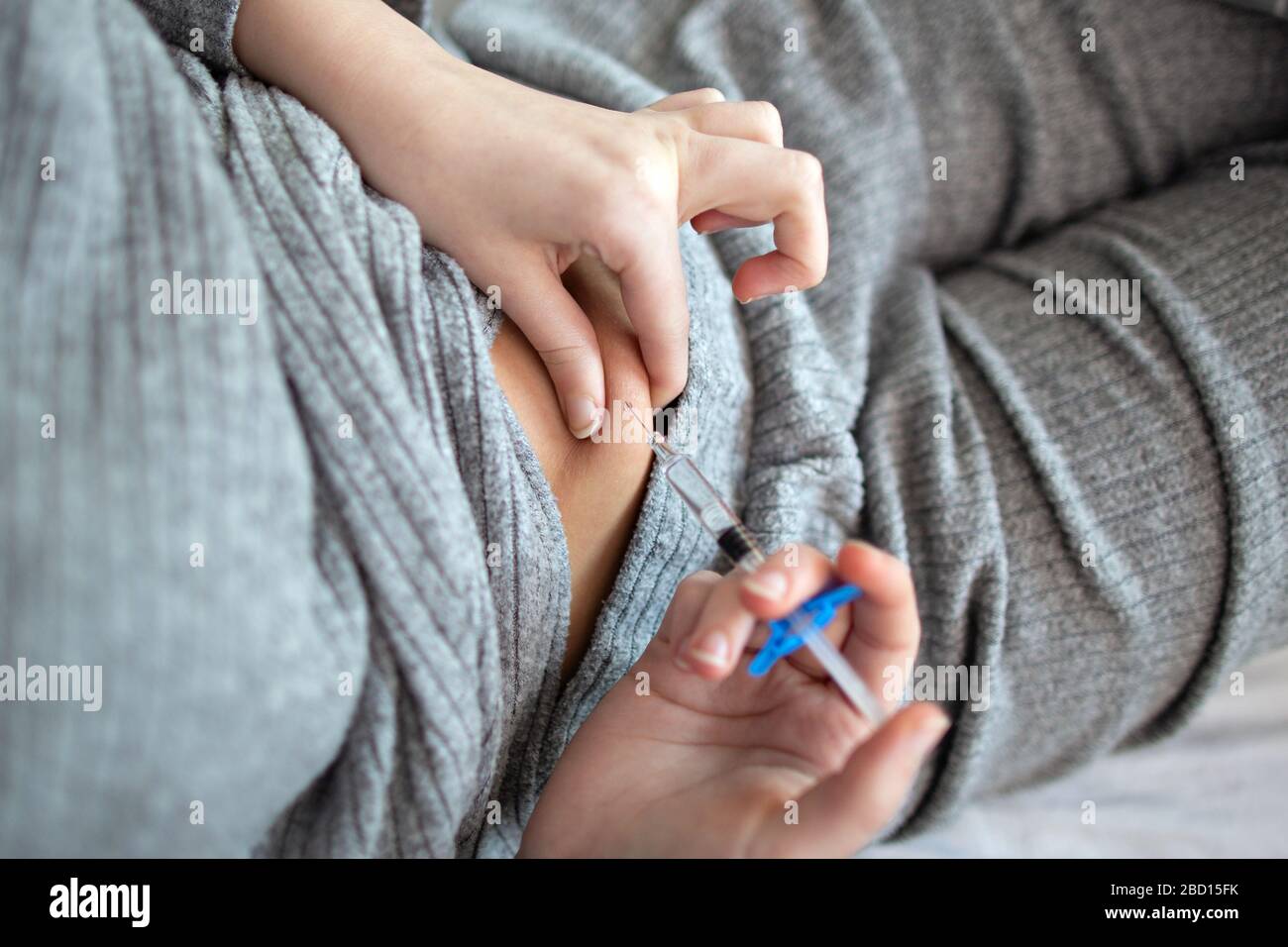Medical diabetes insulin syringe injection shot Stock Photo Alamy