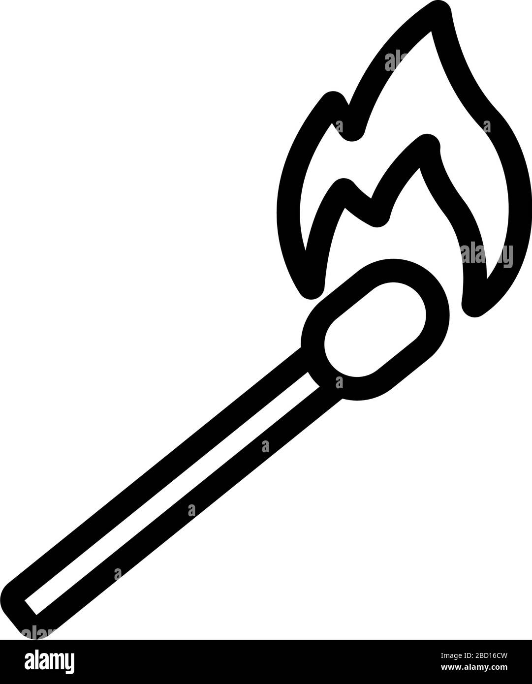 the match is burning icon vector outline illustration Stock Vector ...