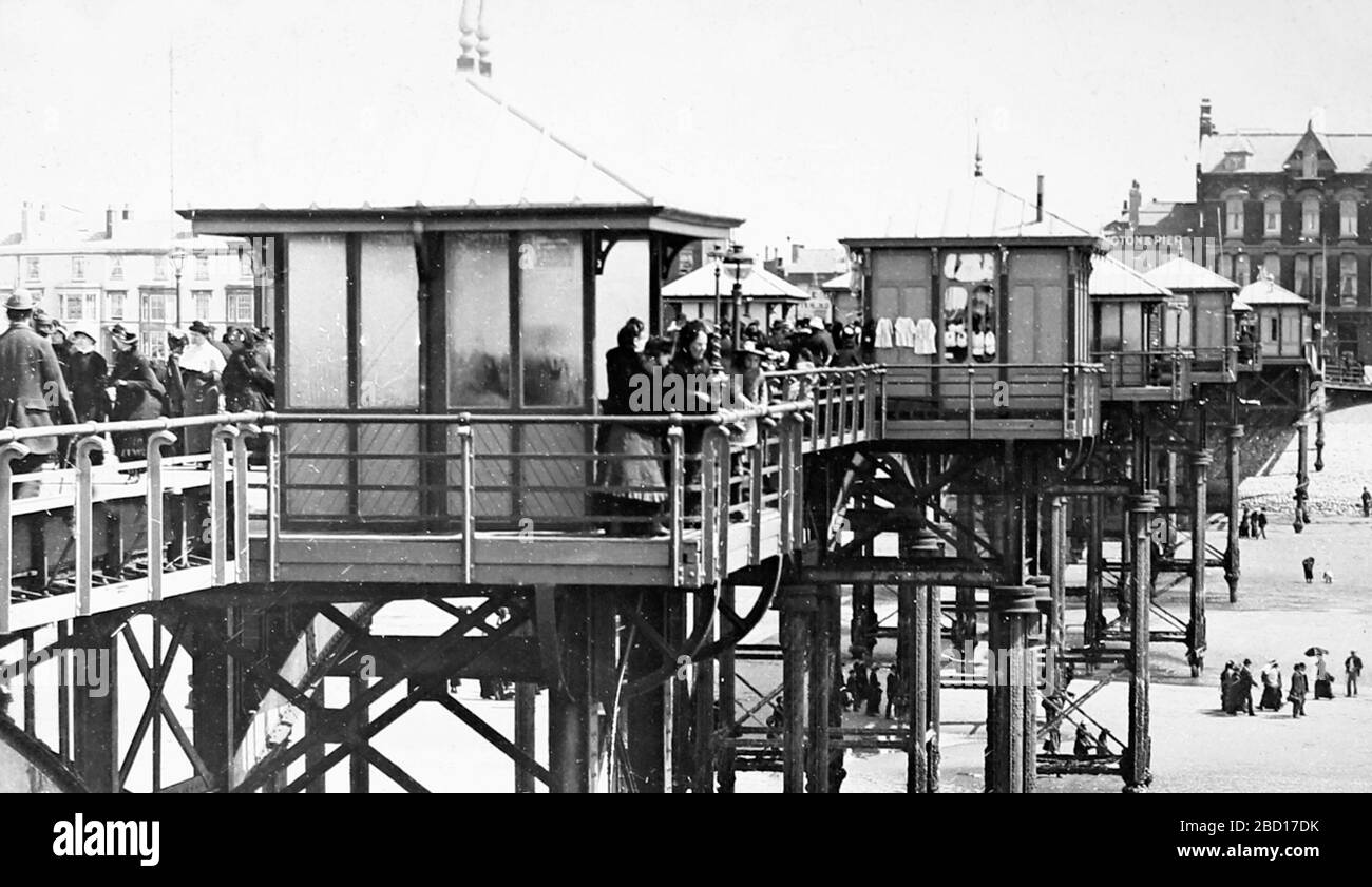 A Blackpool pier, Victorian period Stock Photo