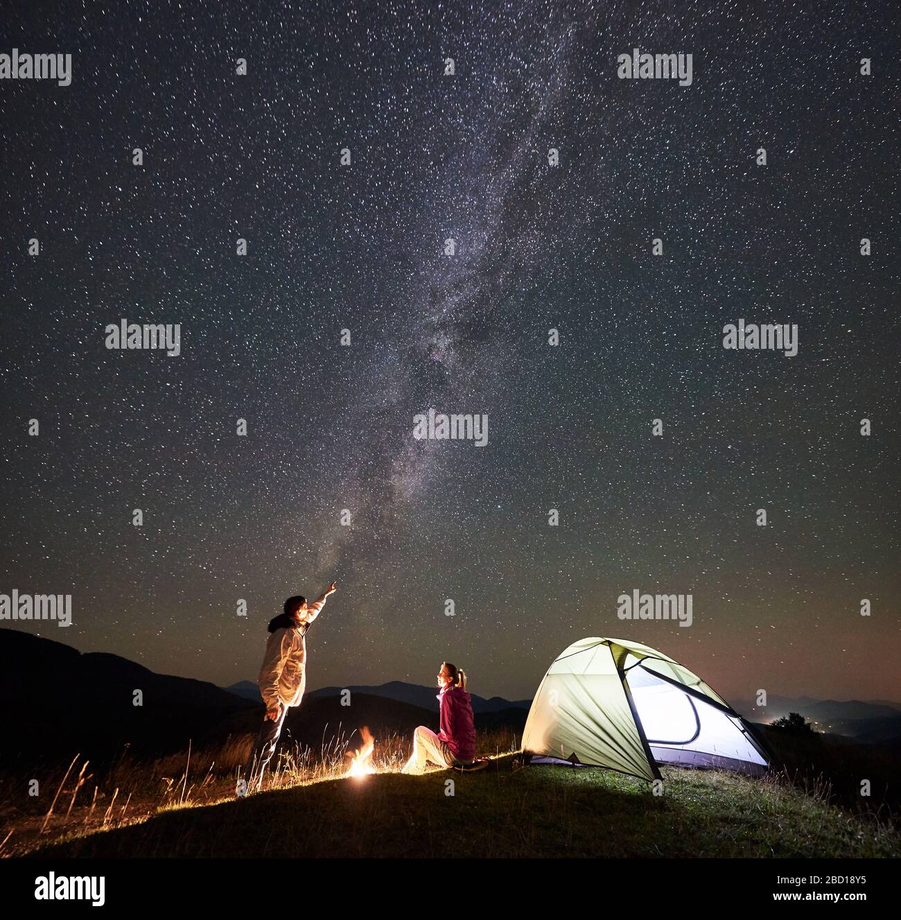 Couple In Tent At Night High Resolution Stock Photography And Images Alamy