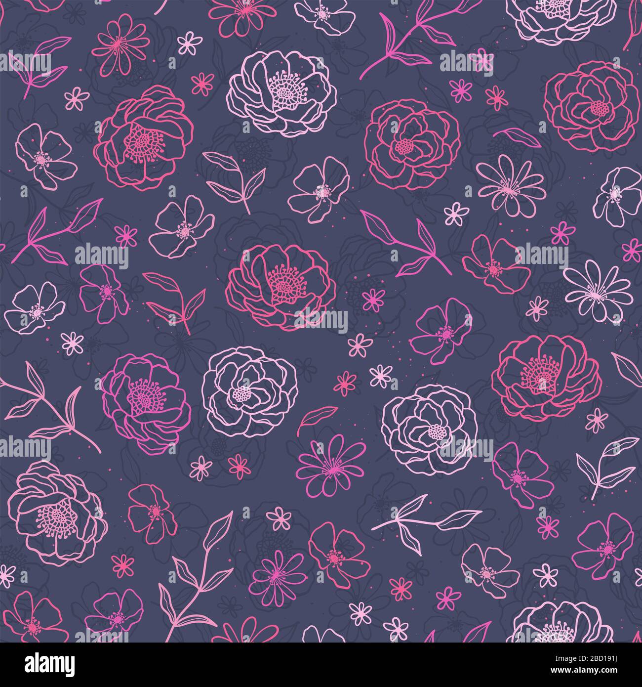 Mini April Purple Sketch Floral