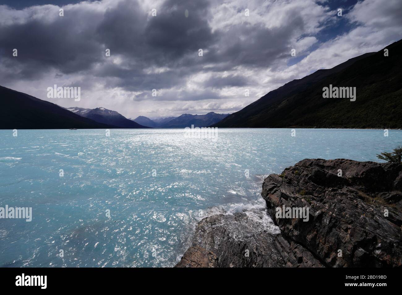 View of the Argentino Lake, Los Glaciares National Park, Santa Cruz Province, Argentina Stock Photo