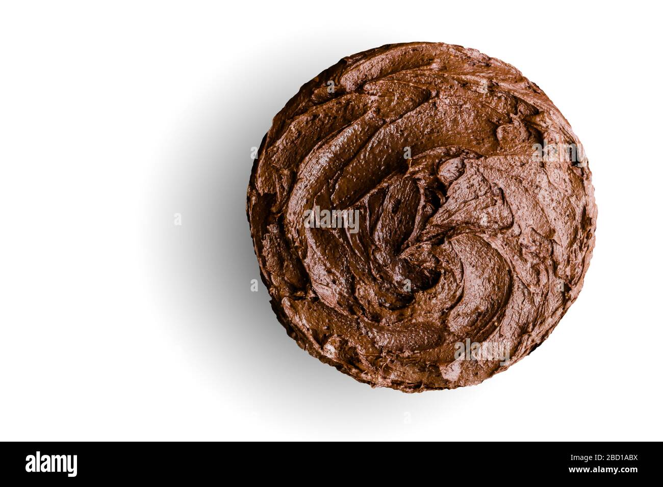 Chocolate cake isolated on white background with space for text Stock Photo