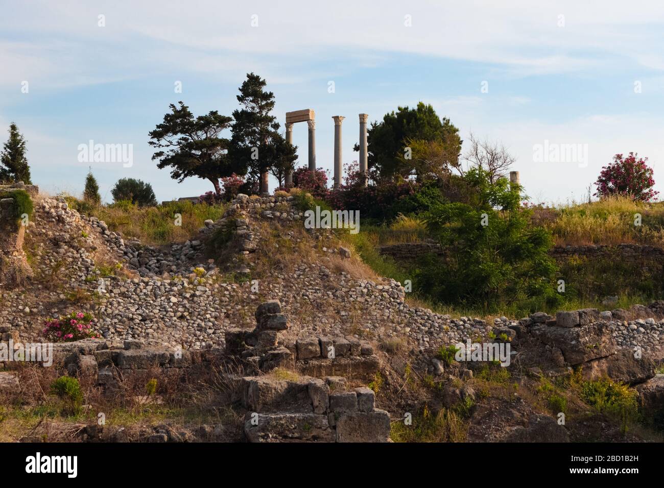 Archaeological ruins of Roman built structures at Byblos, Lebanon. Stock Photo