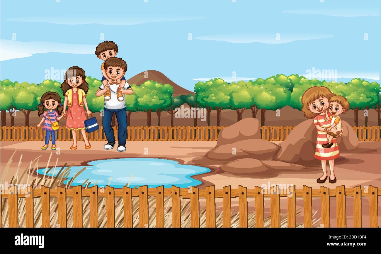 Scene with people in the park illustration Stock Vector Image & Art - Alamy