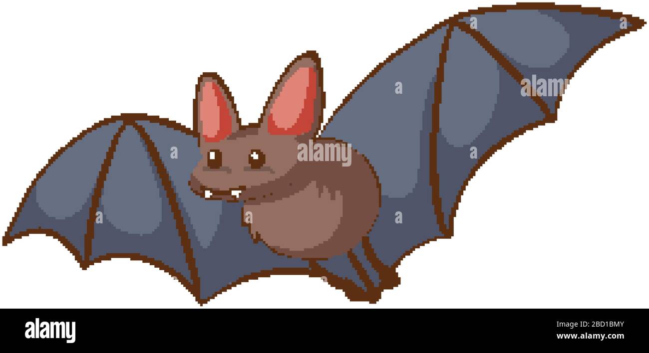 One bat flying on white background illustration Stock Vector Image ...