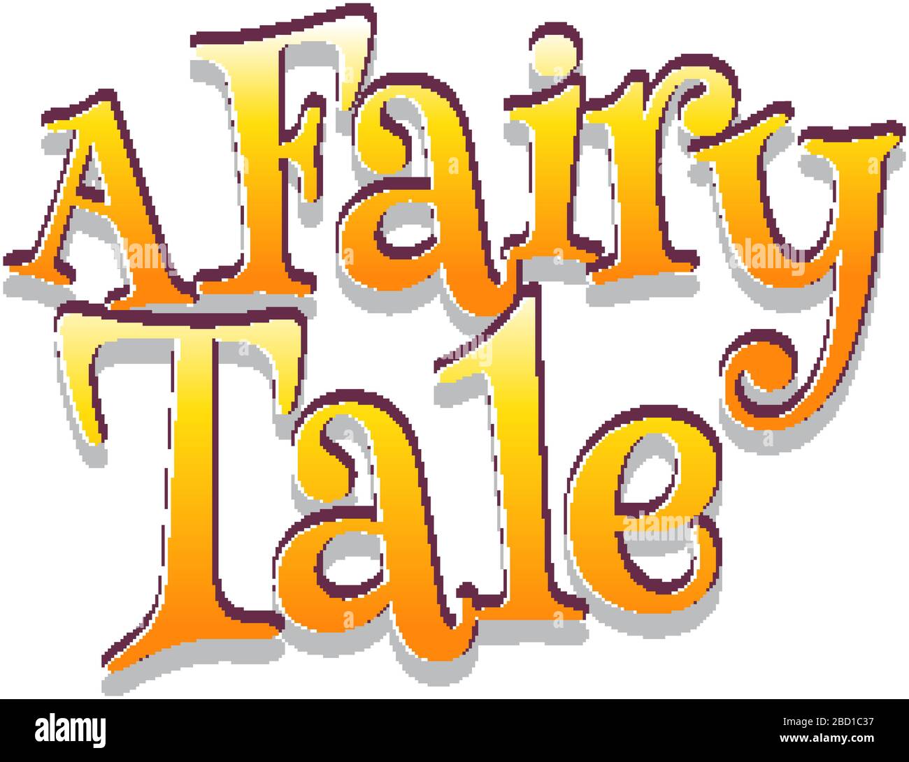 Font design for word a fairy tale on white background illustration ...