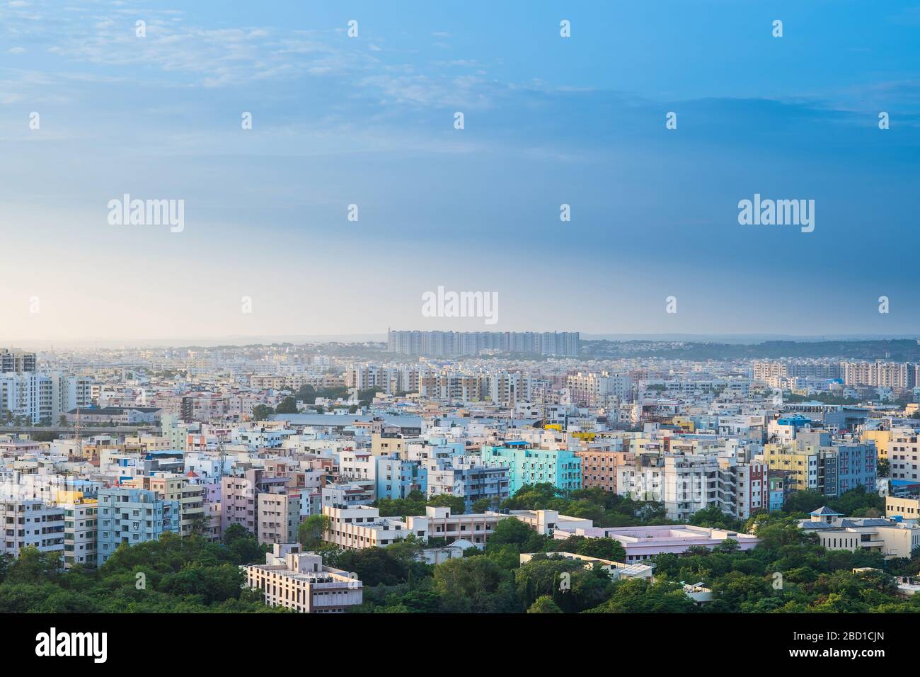 Hyderabad city buildings and skyline in India Stock Photo
