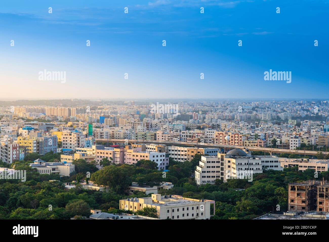 Hyderabad city buildings and skyline in India Stock Photo