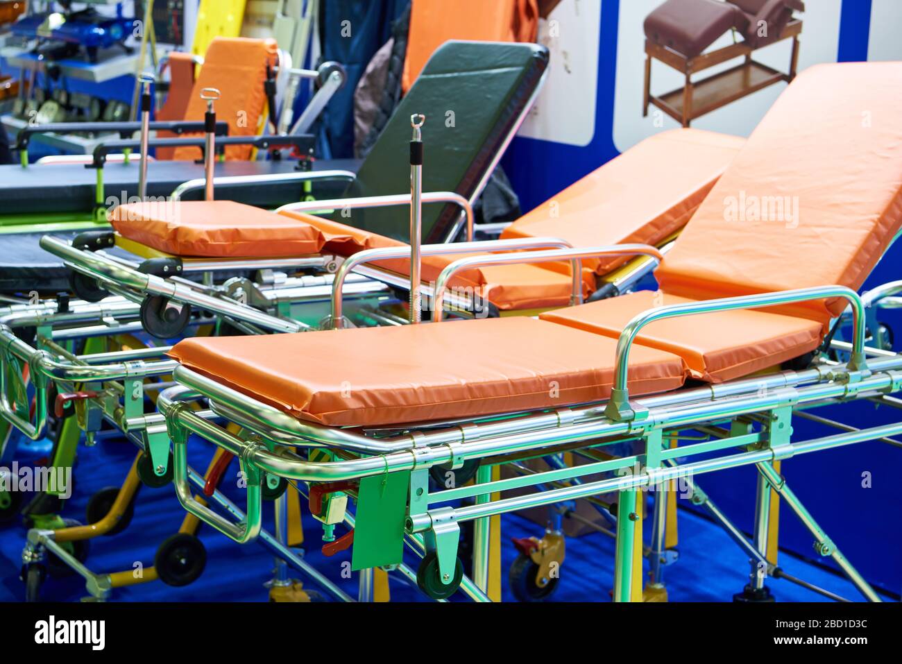 Hospital beds for transporting patients Stock Photo Alamy