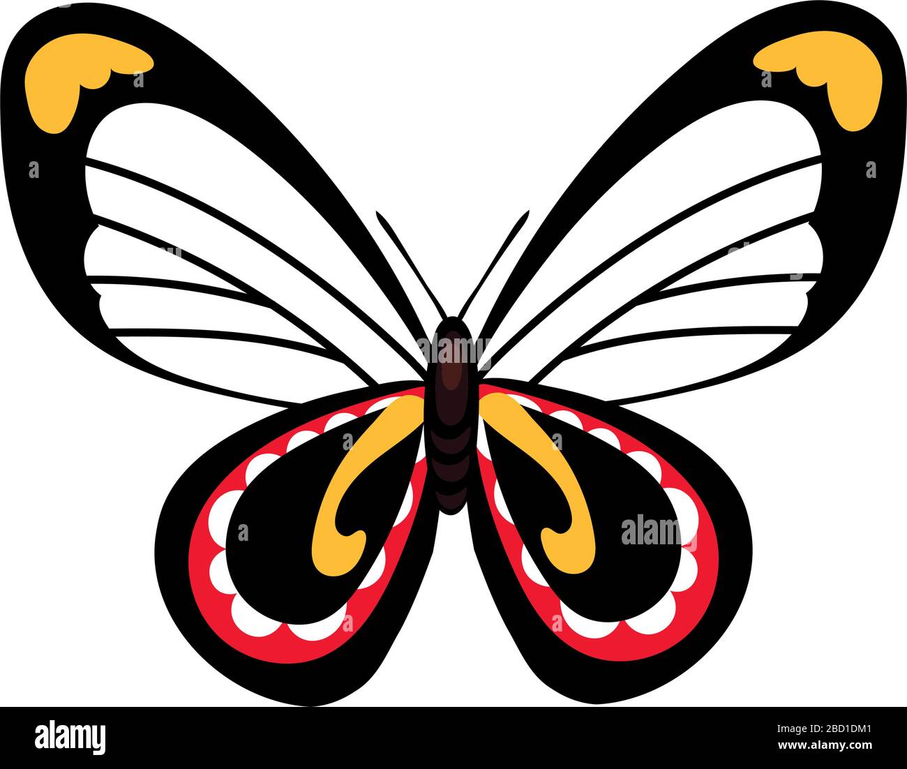 beautiful butterfly insect black flat style icon Stock Vector Image ...
