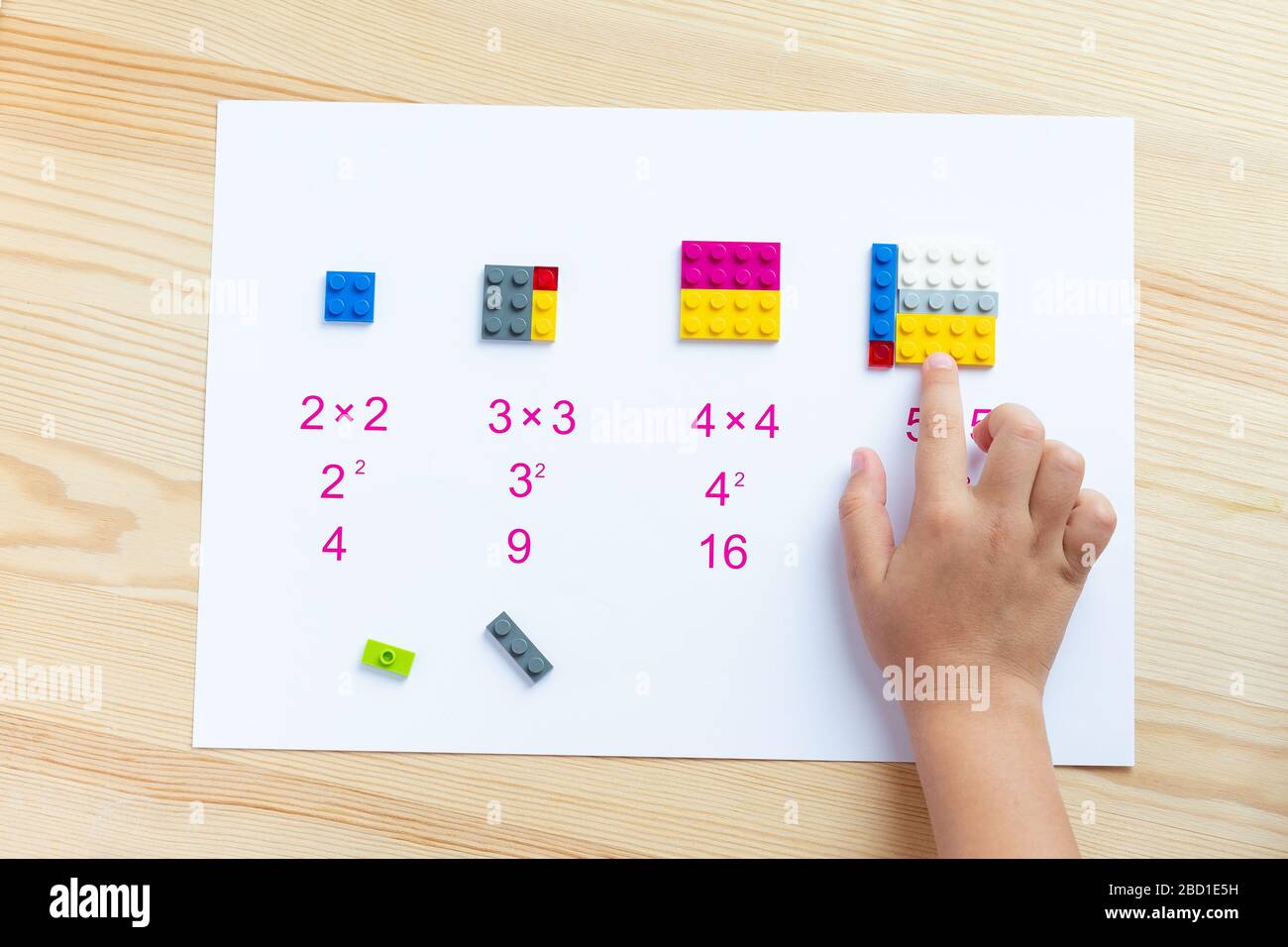 A game for children to learn mathematics. Match the blocks to the ...