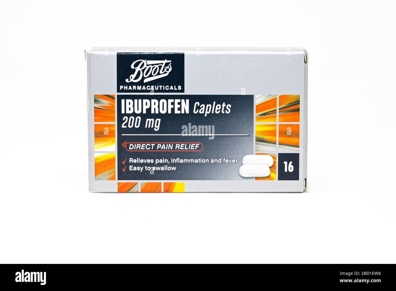 Boots Ibuprofen 200mg caplets Stock Photo - Alamy