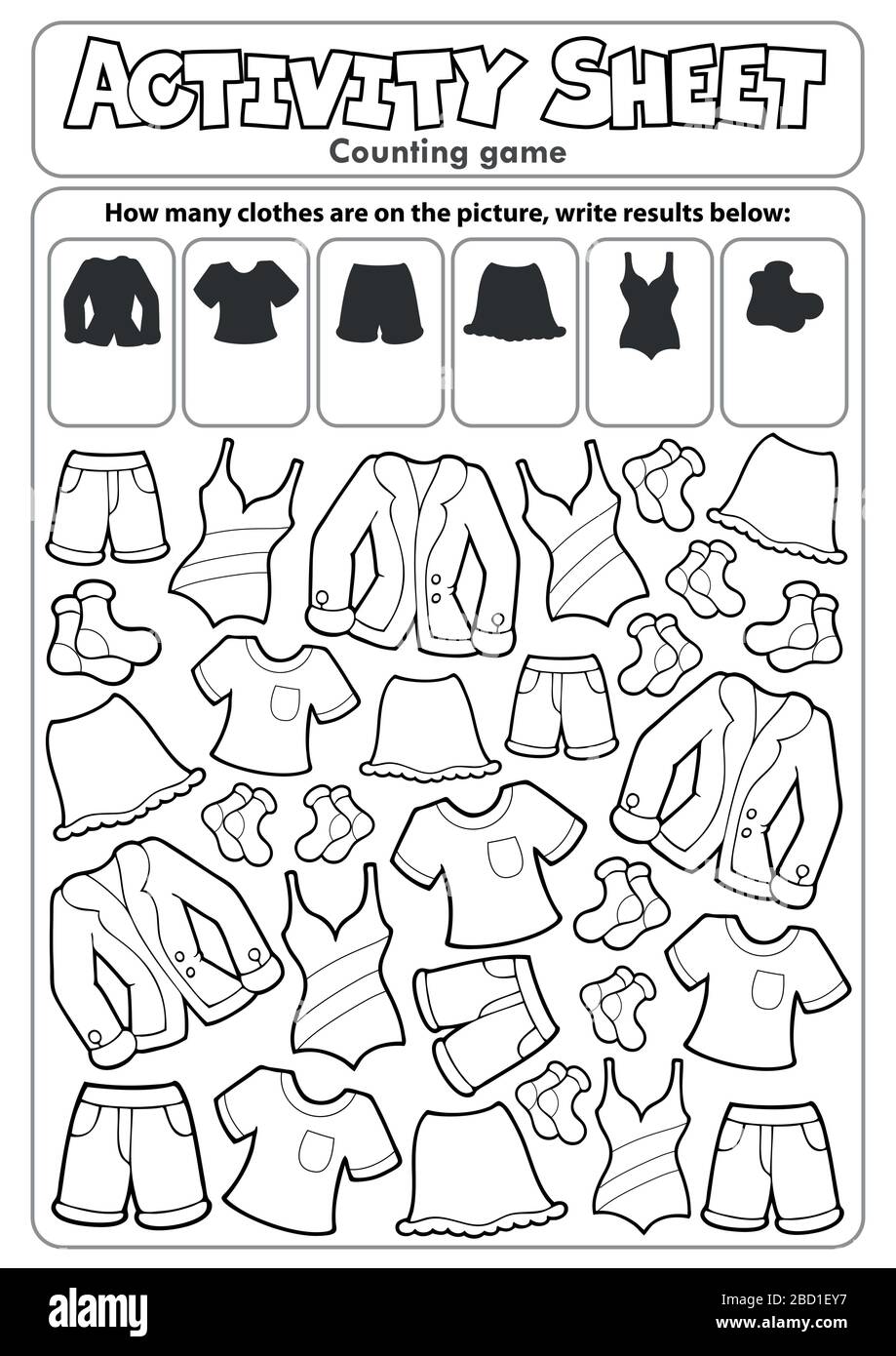 Activity sheet counting game 3 - eps10 vector illustration Stock Vector ...
