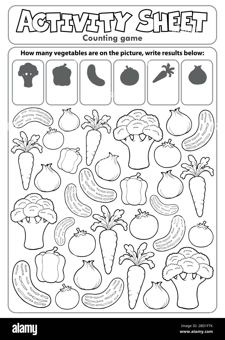Activity sheet counting game 5 - eps10 vector illustration Stock Vector ...