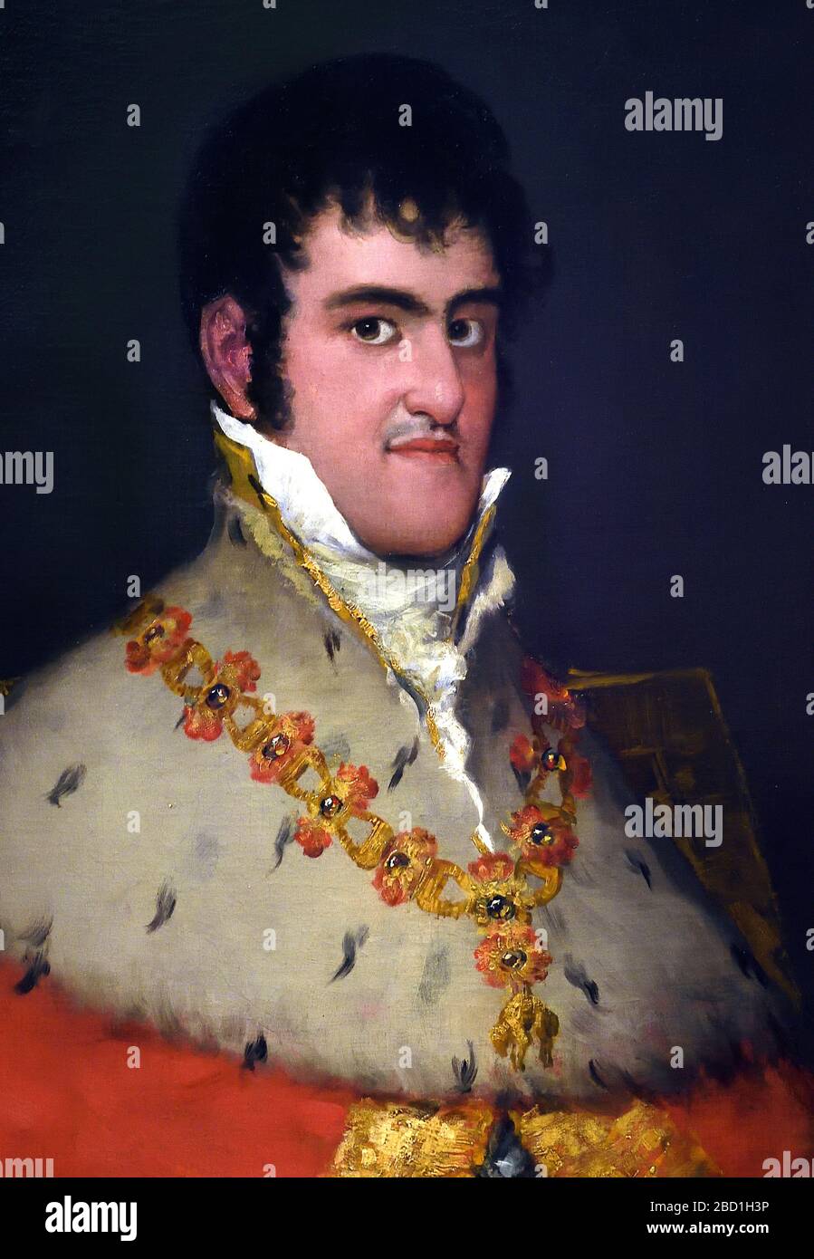 FRANCISCO JOSÉ DE GOYA Y LUCIENTES (1746-1828) 18/19th, century, Spain, Spanish, Retrato del Rey Fernando VII de España (1784-1833) - Portrait of King Ferdinand VII of Spain (1784-1833). Stock Photo