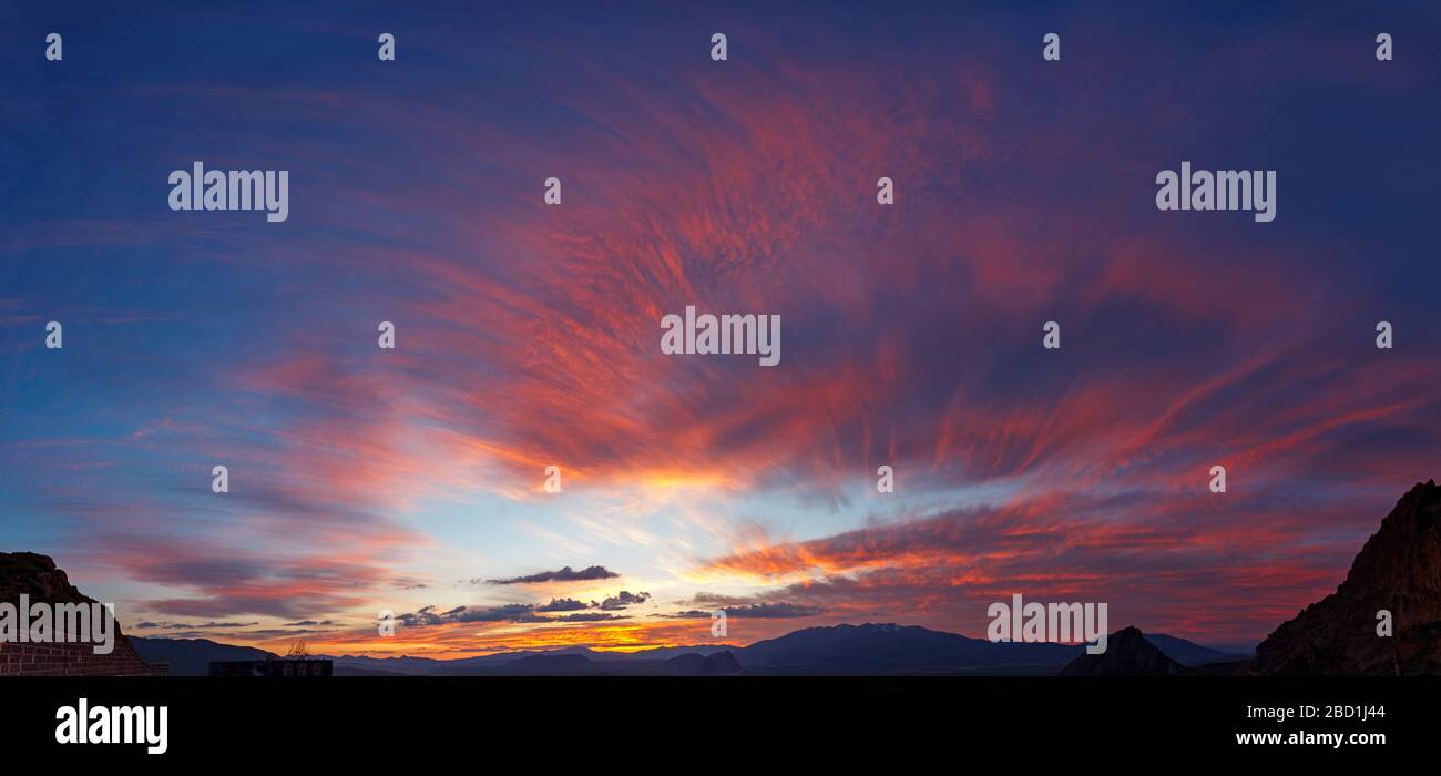 Panoramic sunset and clouds Stock Photo - Alamy