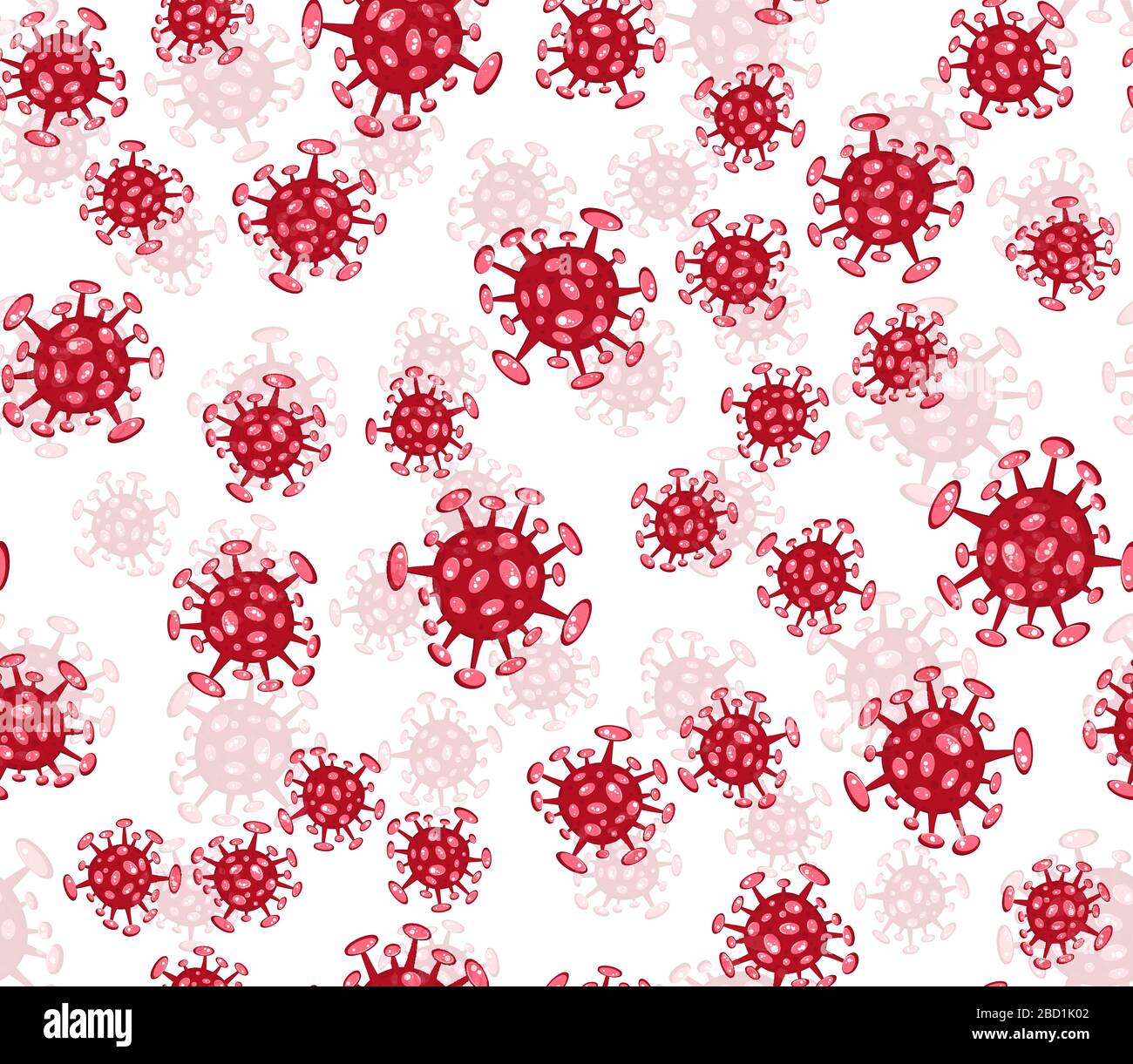 Seamless pattern on white. Cartoon concept coronavirus COVID-19 nCov ...