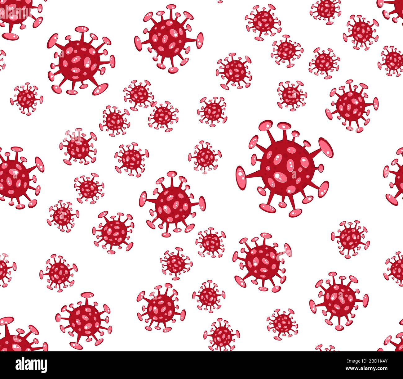 Seamless pattern on white. Cartoon concept coronavirus COVID-19 nCov ...