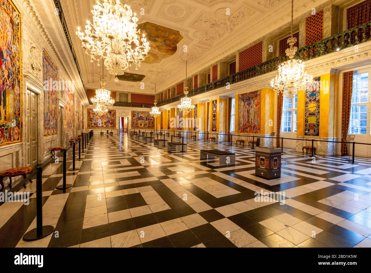 The Great Hall, The Royal Reception Rooms, Christiansborg Palace, Copenhagen, Denmark, Scandinavia, Europe Stock Photo