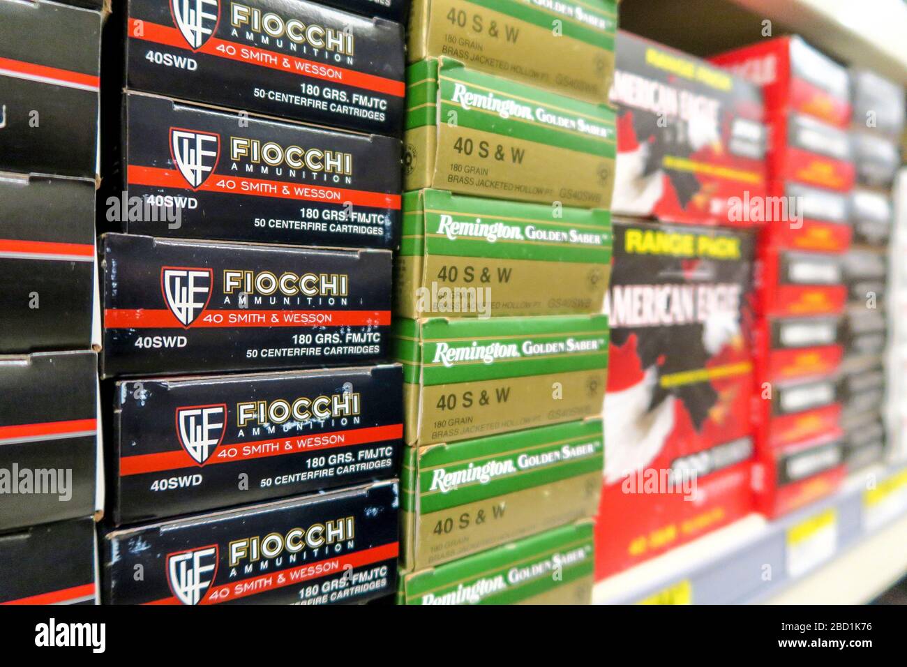 Shelf of ammunition in a western store, USA Stock Photo Alamy