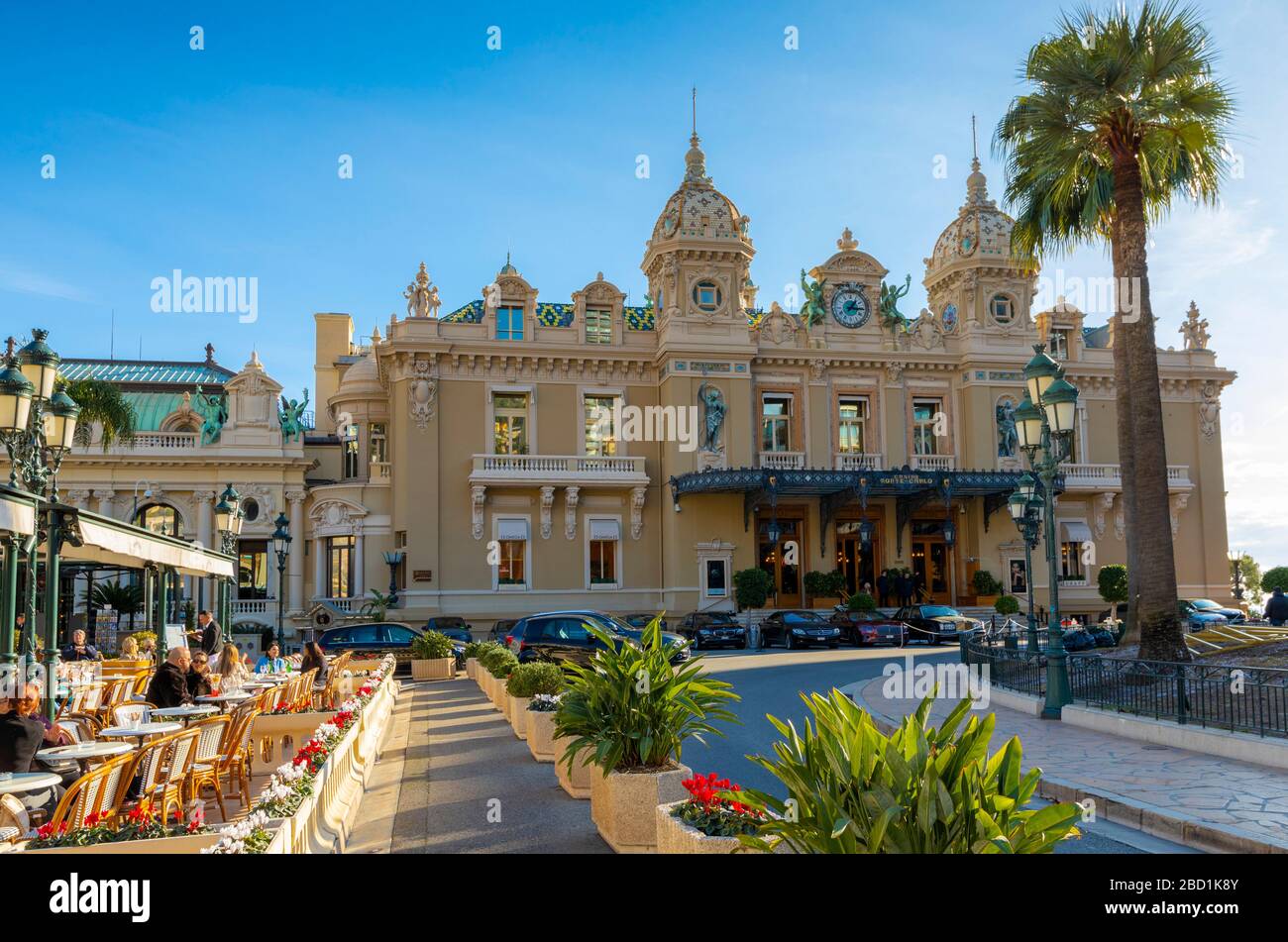 Monte Carlo Casino and Cafe de Paris, Monte Carlo, Monaco, Mediterranean, Europe Stock Photo