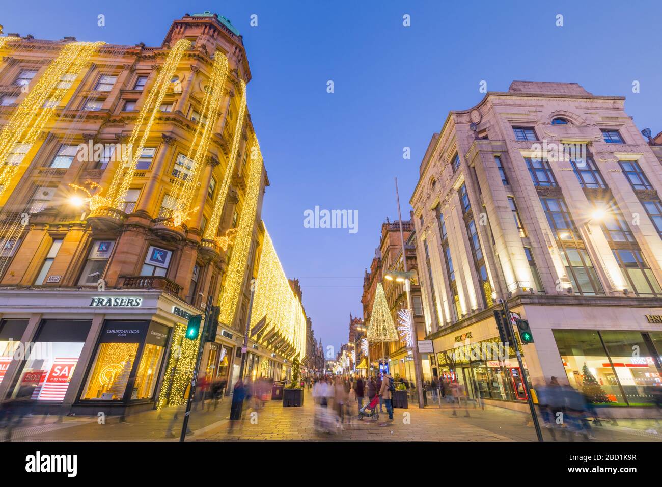Buchanan Street at Christmas, City Centre, Glasgow, Scotland, United Kingdom, Europe Stock Photo