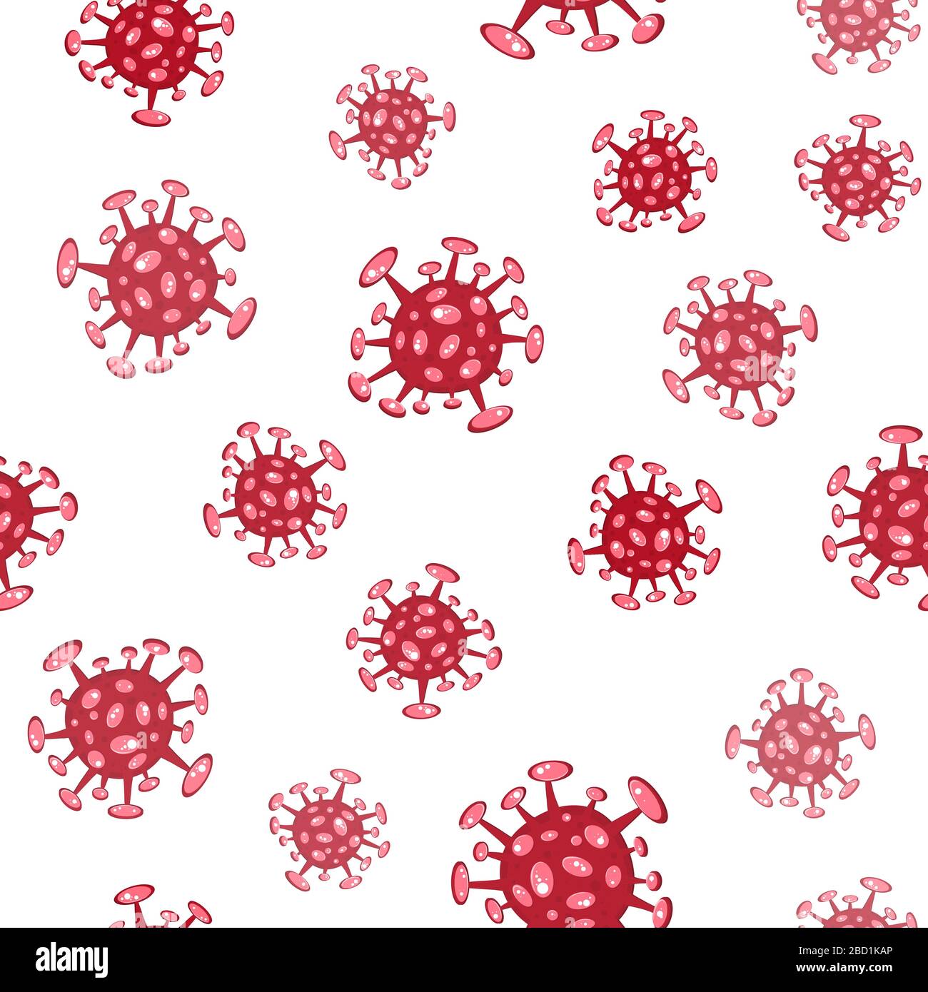 Seamless pattern on white. Cartoon concept coronavirus COVID-19 nCov ...