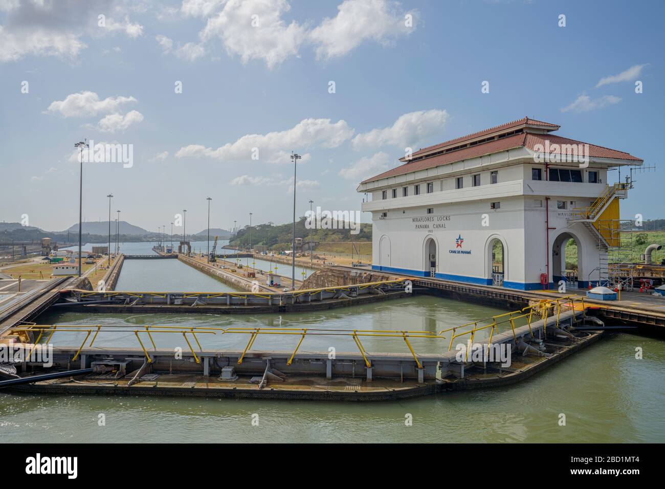 Sailing through the Miraflores Locks on the Panama Canal, Panama, Central  America Stock Photo - Alamy