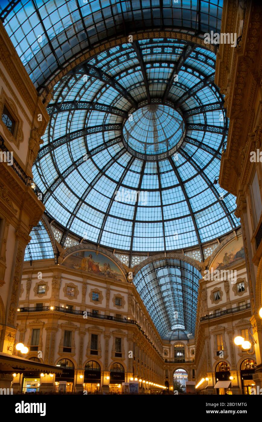 The Galleria Vittorio Emanuele II, an ornate shopping arcade on the Piazza del Duomo, Milan, Lombardy, Italy, Europe Stock Photo