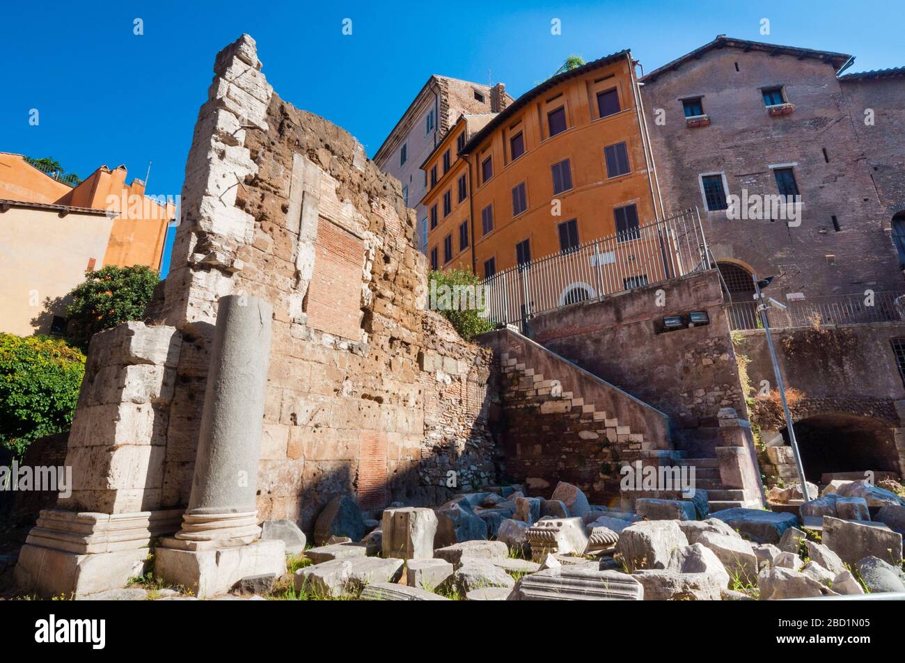 Ruins of temple of Bellona, UNESCO World Heritage Site, Rome, Lazio, Italy, Europe Stock Photo