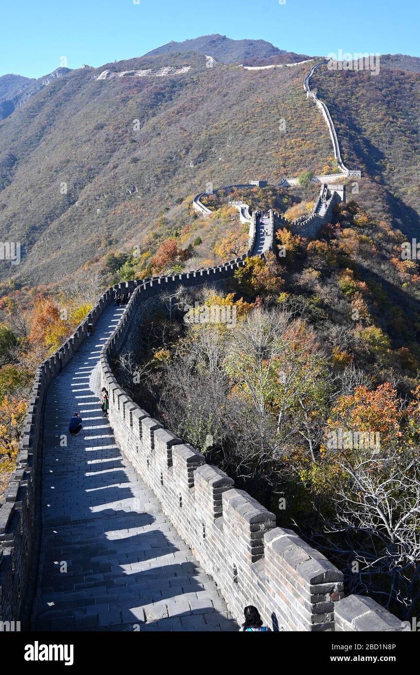 Great Wall Of China Mutianyu Section Looking West Towards Jiankou