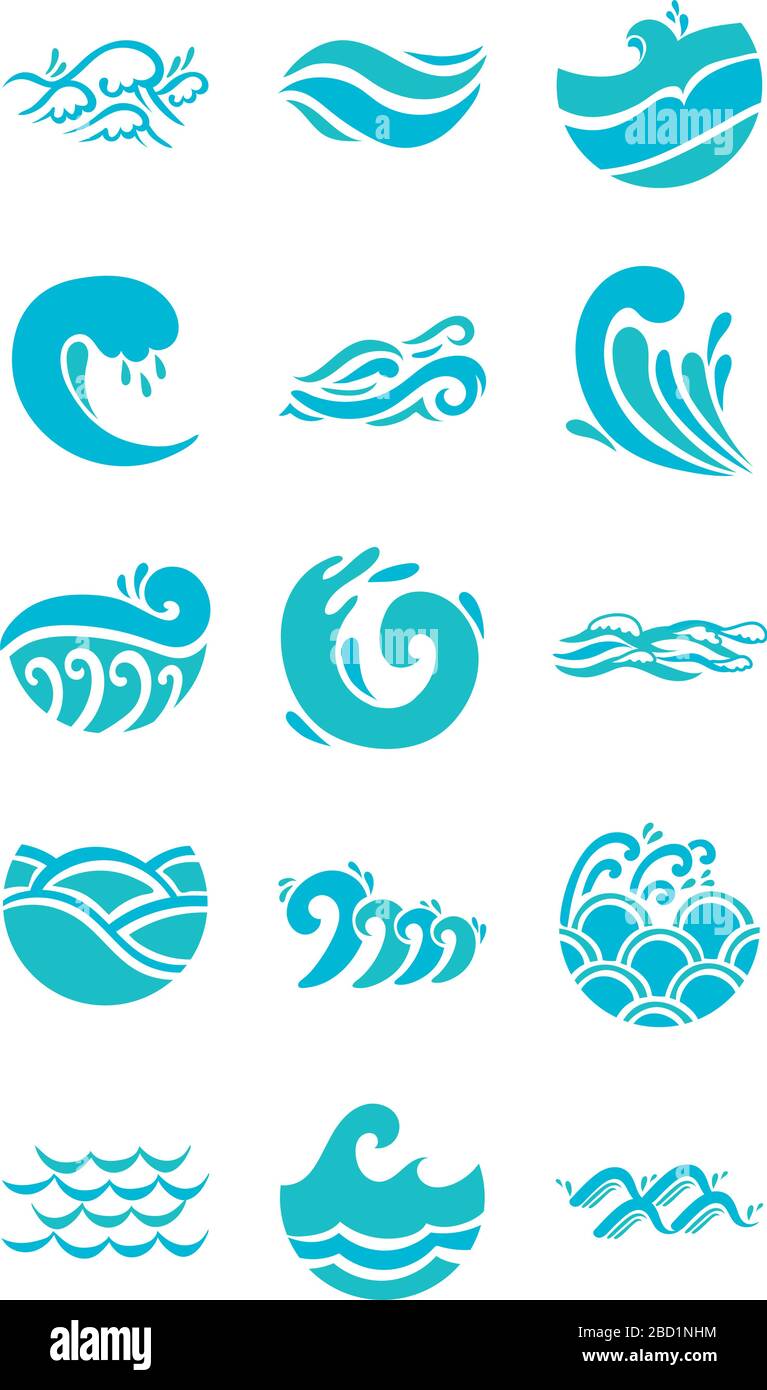 bundle of waves ocean set icons Stock Vector Image & Art - Alamy