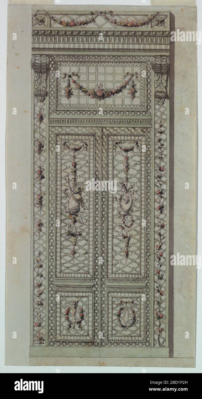 Design For Cast Metal And Colored Folding Doors Research In Progressthe Folding Door Consists Of Two Wings Overdoor Framing Pilasters And An Attic The Attic And Overdoor Have A Trellis Ground And