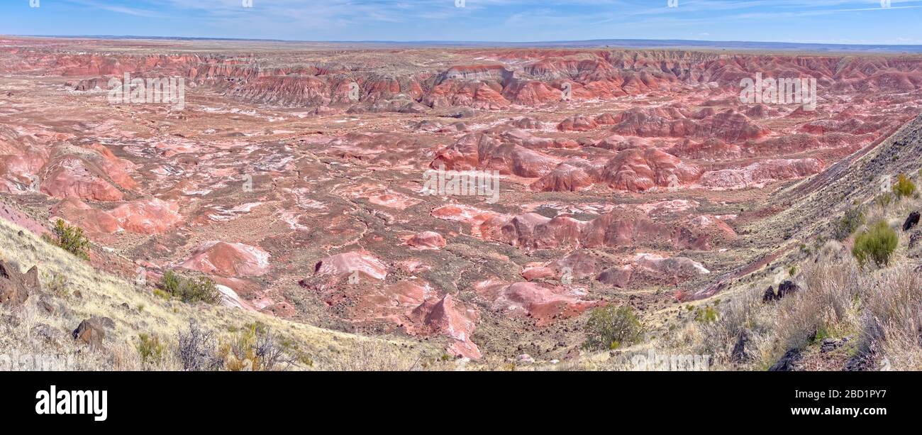 Panorama view of the Painted Desert from Tawa Point in Petrified Forest National Park, Arizona, United States of America, North America Stock Photo