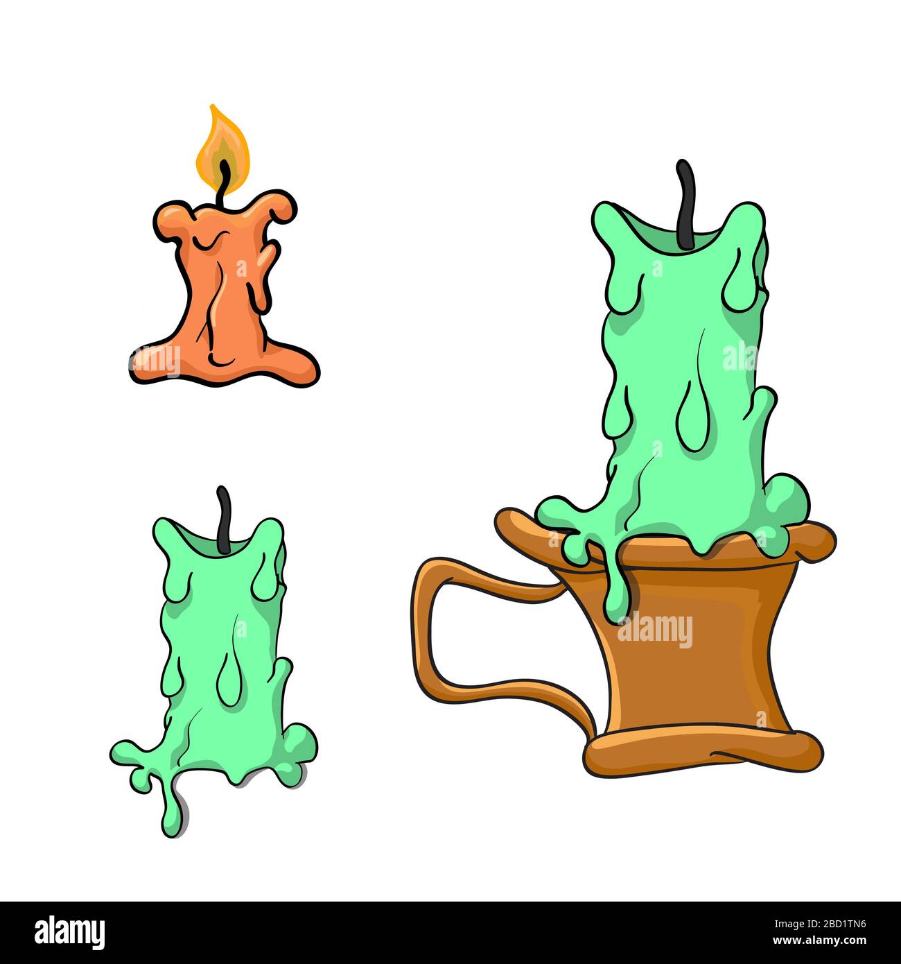 vector set of candle on white Stock Vector