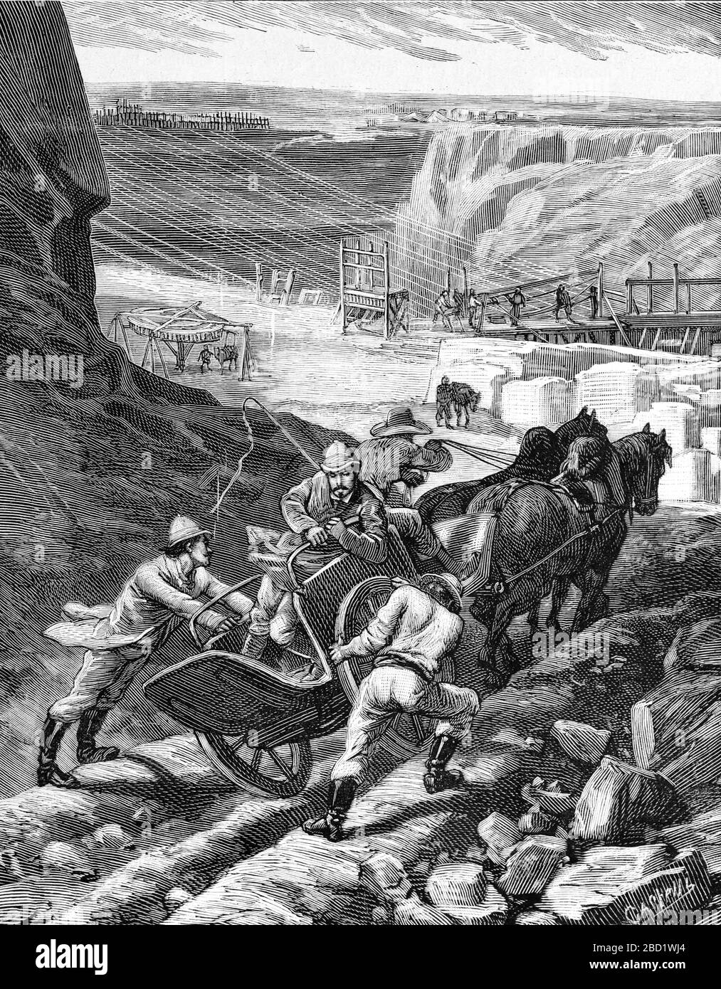 Diamond Mines near Capetown in former Cape Province South Africa. Vintage  or Old Illustration or Engraving 1881 Stock Photo - Alamy