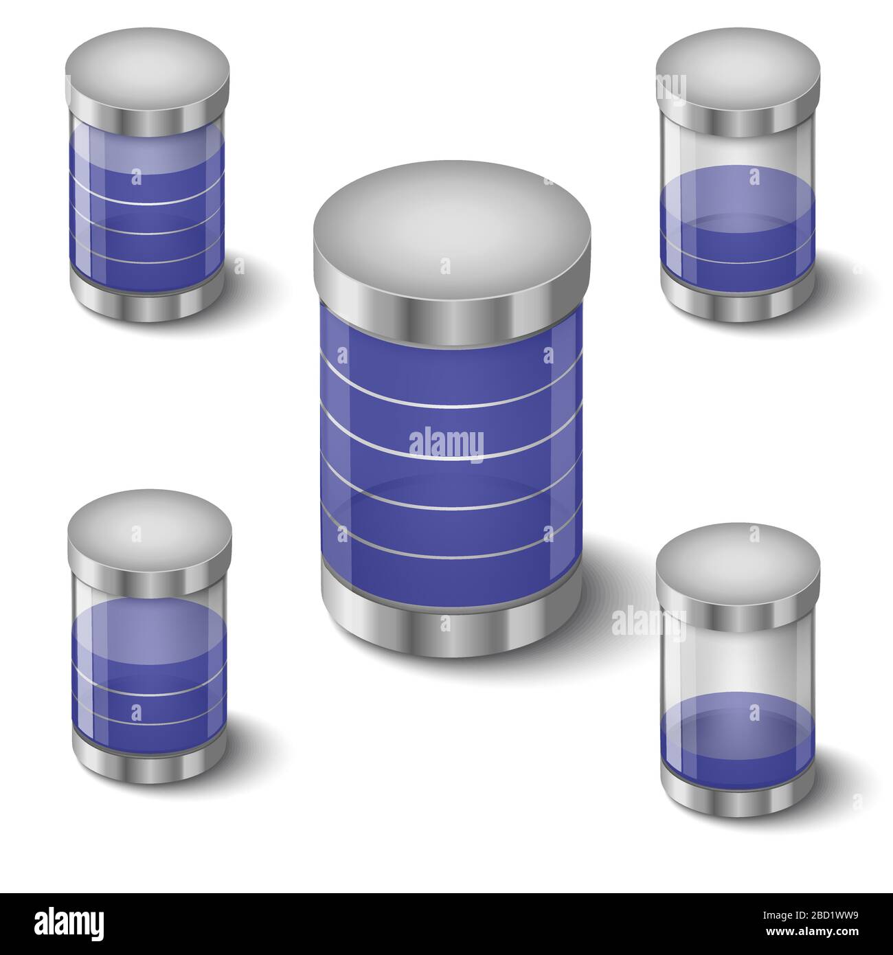 3d Cylinders step or progress ind Stock Vector