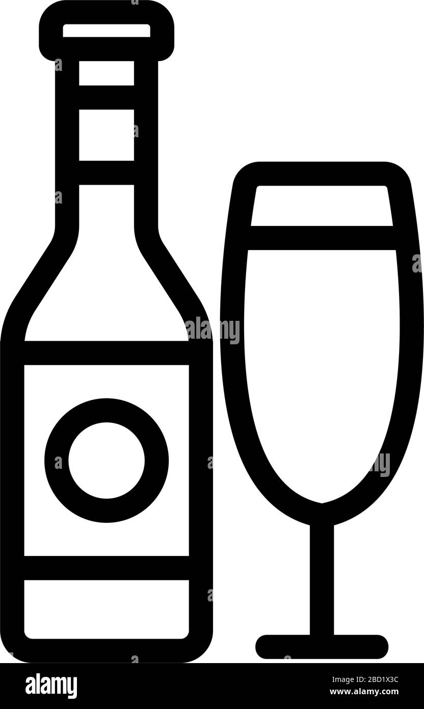 wine bottle glass icon vector outline illustration Stock Vector Image ...