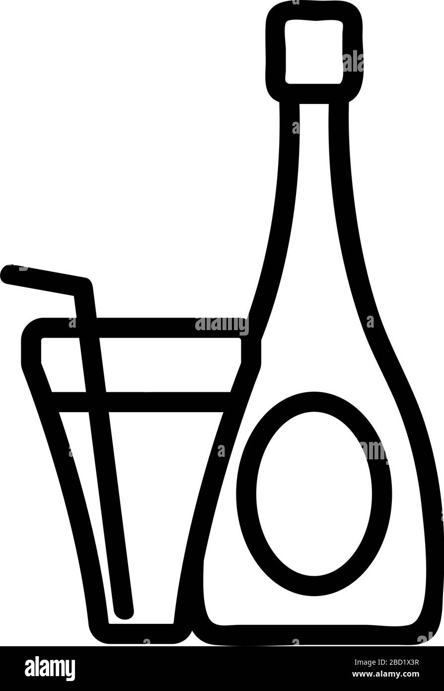 wine bottle glass icon vector outline illustration Stock Vector Image ...