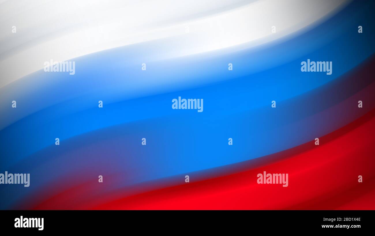 Abstract Russian Federation national flag. Flag of Russia. Background Stock Photo