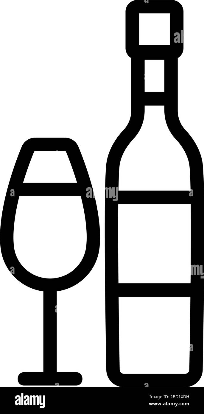 wine bottle glass icon vector outline illustration Stock Vector Image ...