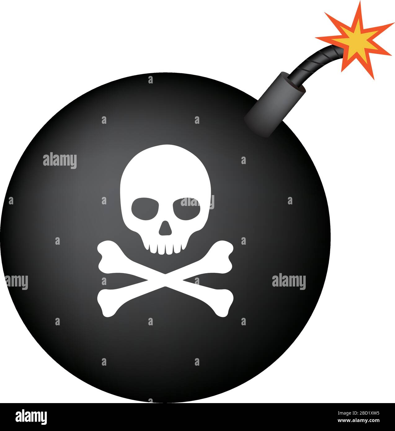 simple bomb illustration / skull mark Stock Vector