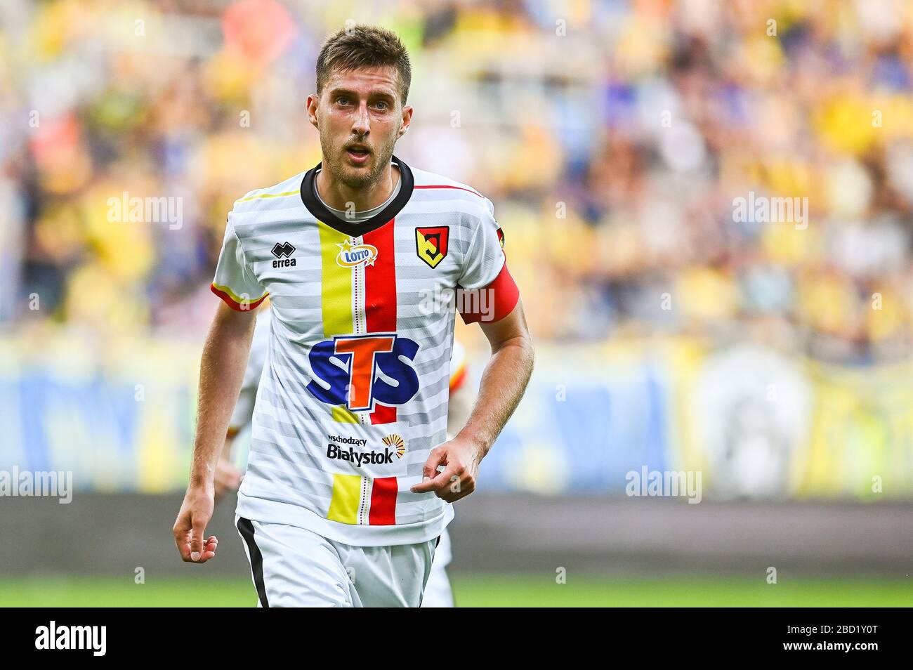 Taras Romanchuk of Jagiellonia in action during the Polish Ekstraklasa  match between Arka Gdynia and Jagiellonia at Bialystok City Stadium.(Final  soccer 0 - 2 Stock Photo - Alamy