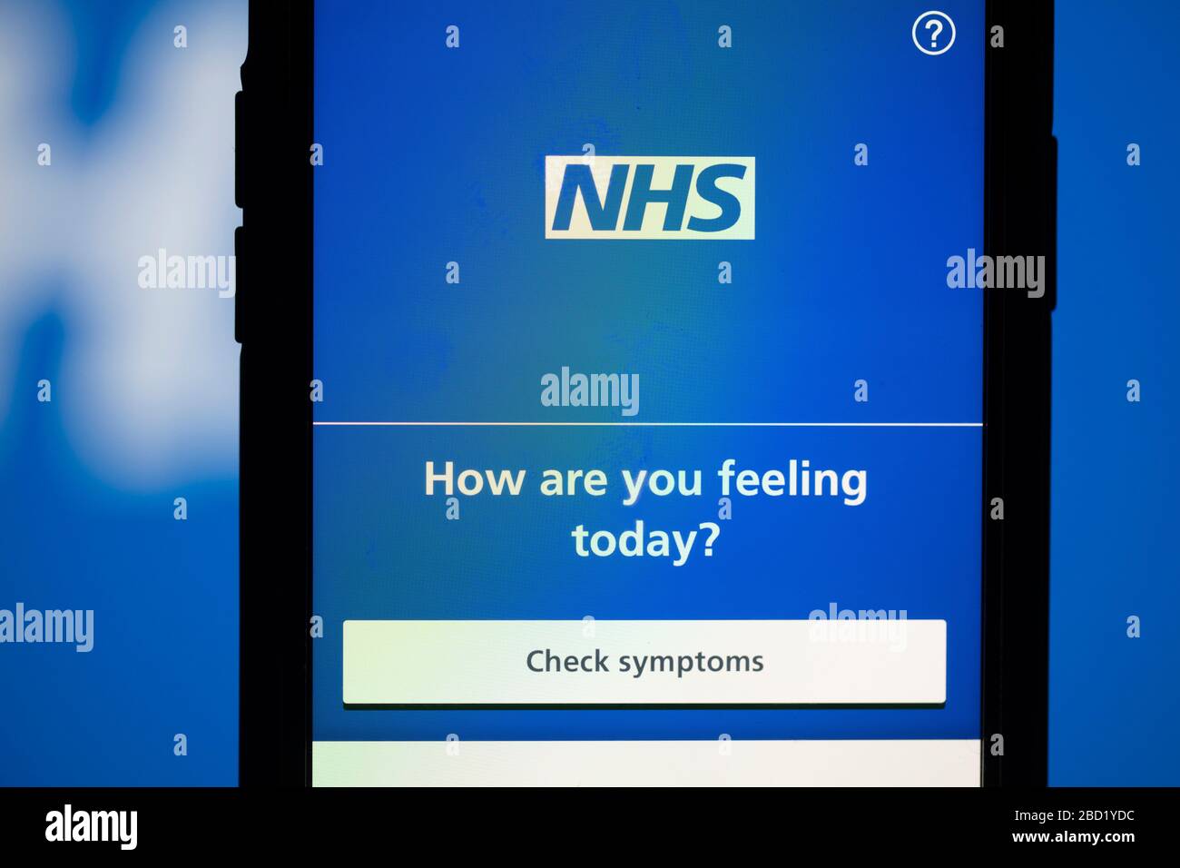 LONDON, UK - April 6th 2020: NHS National health service app on a smartphone Stock Photo